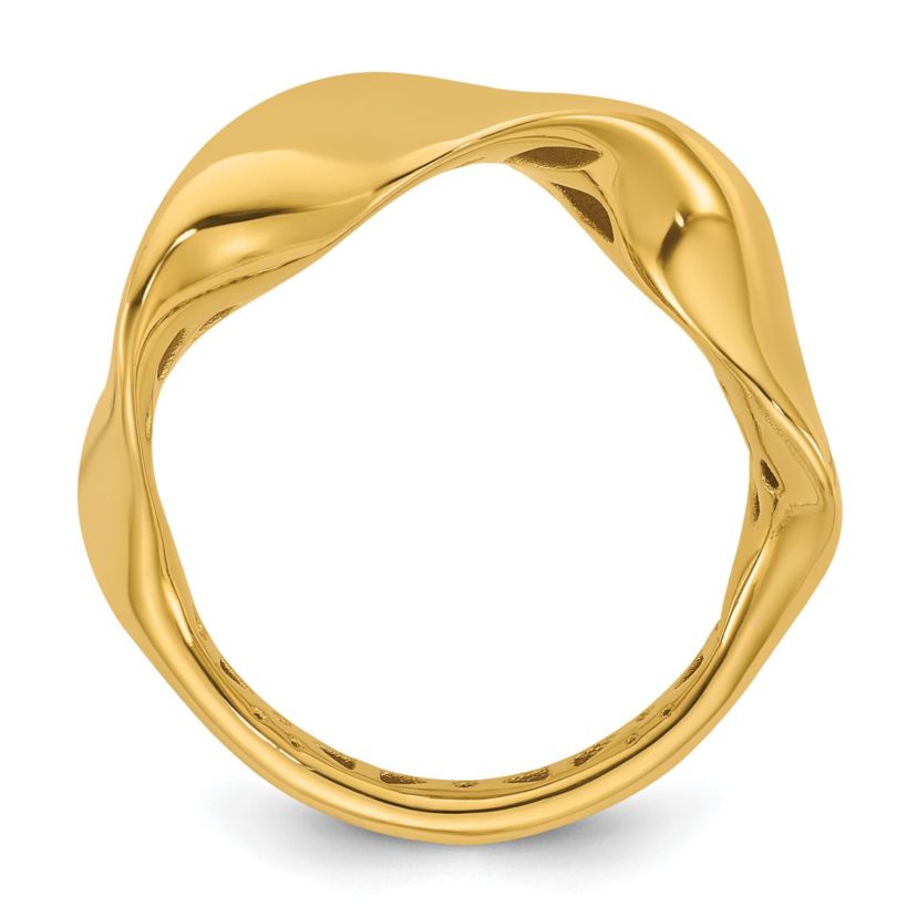 14K Yellow Gold Polished Wavy Ring