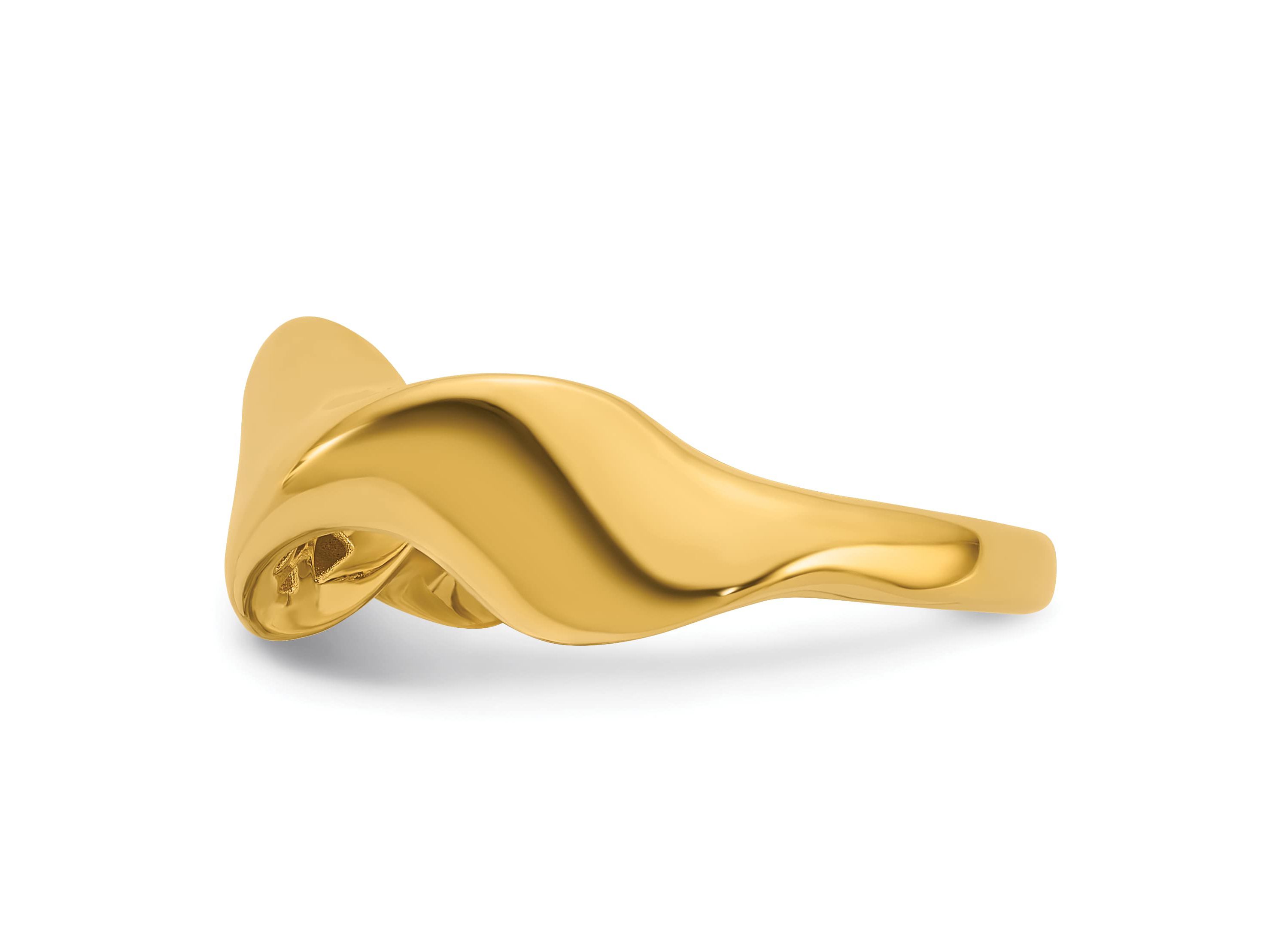 14K Yellow Gold Polished Wavy Ring