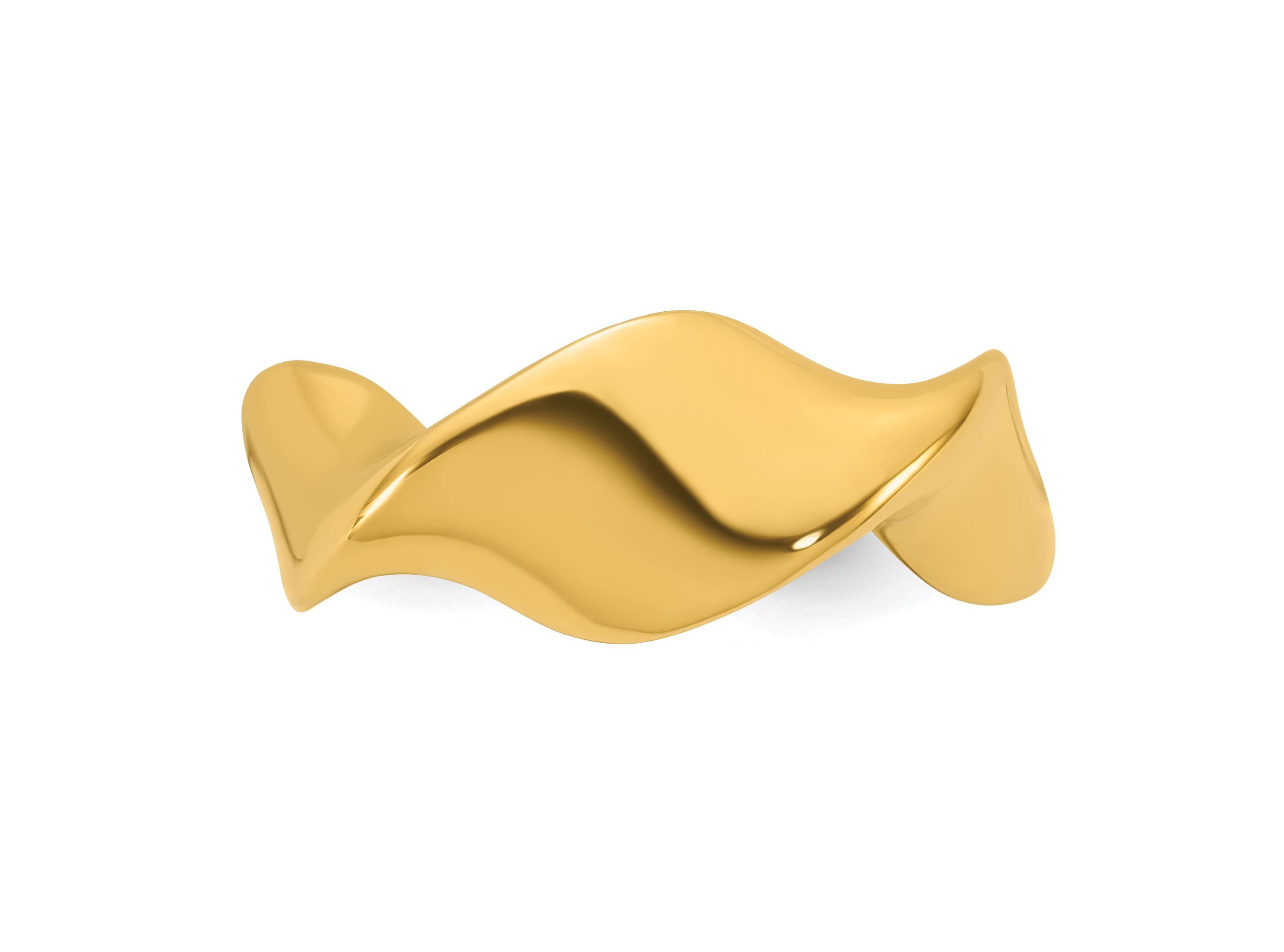 14K Yellow Gold Polished Wavy Ring
