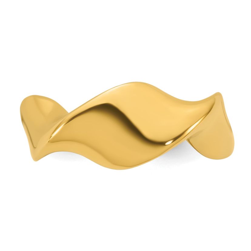 14K Yellow Gold Polished Wavy Ring