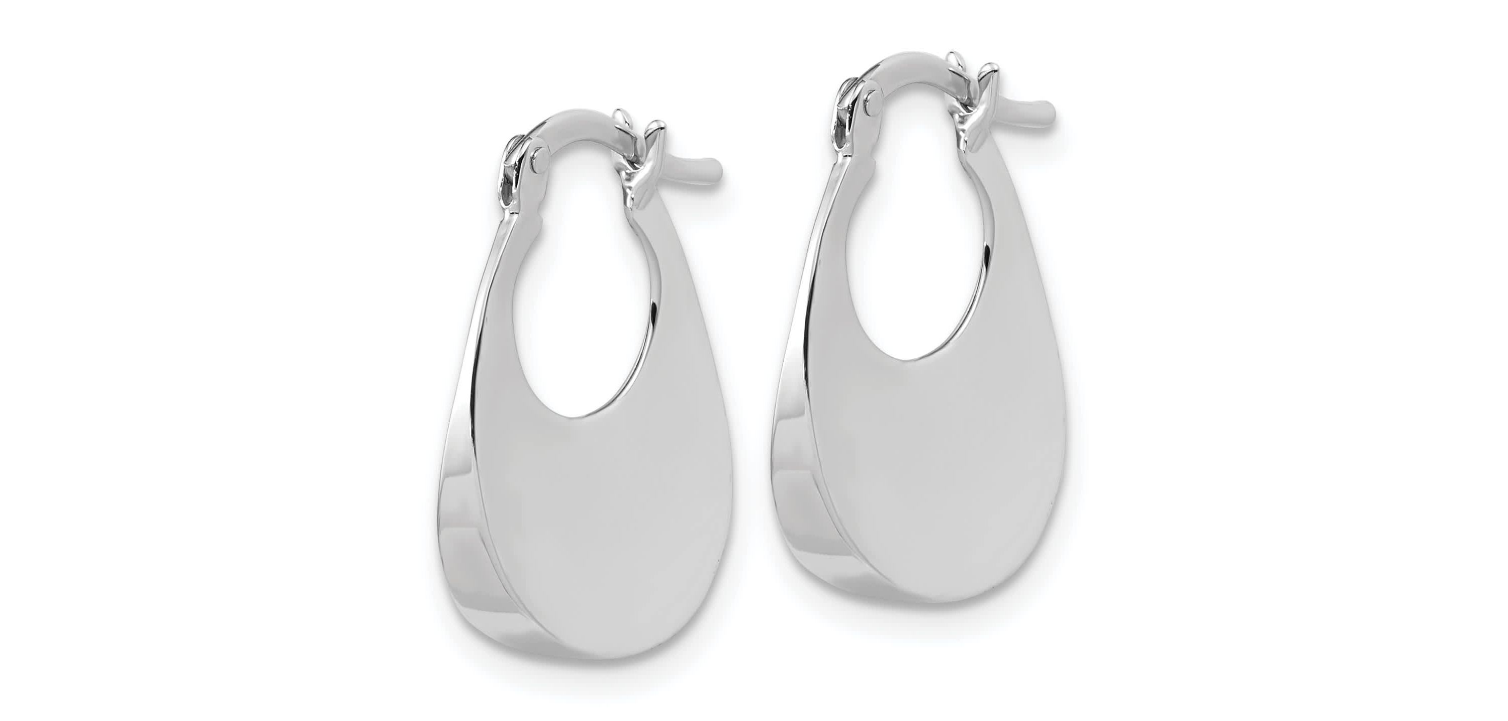 14K Gold Polished Fancy Oval Hoop Earrings