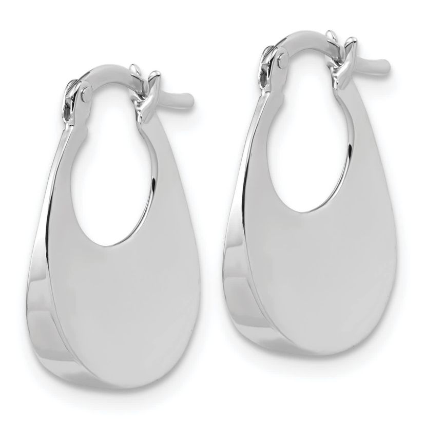 14K Gold Polished Fancy Oval Hoop Earrings