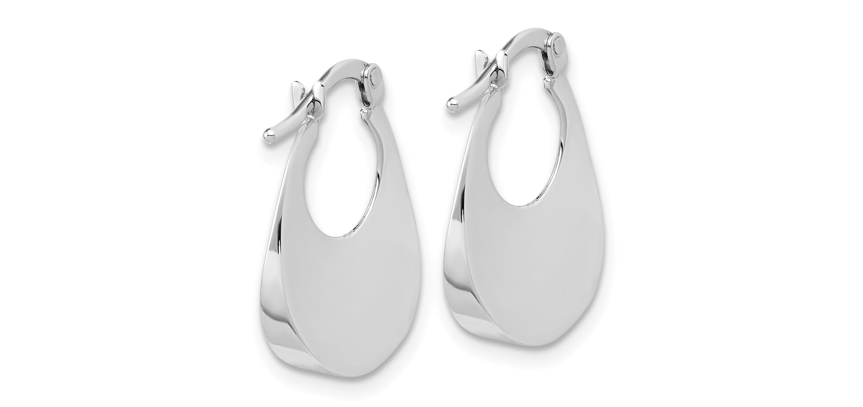14K Gold Polished Fancy Oval Hoop Earrings