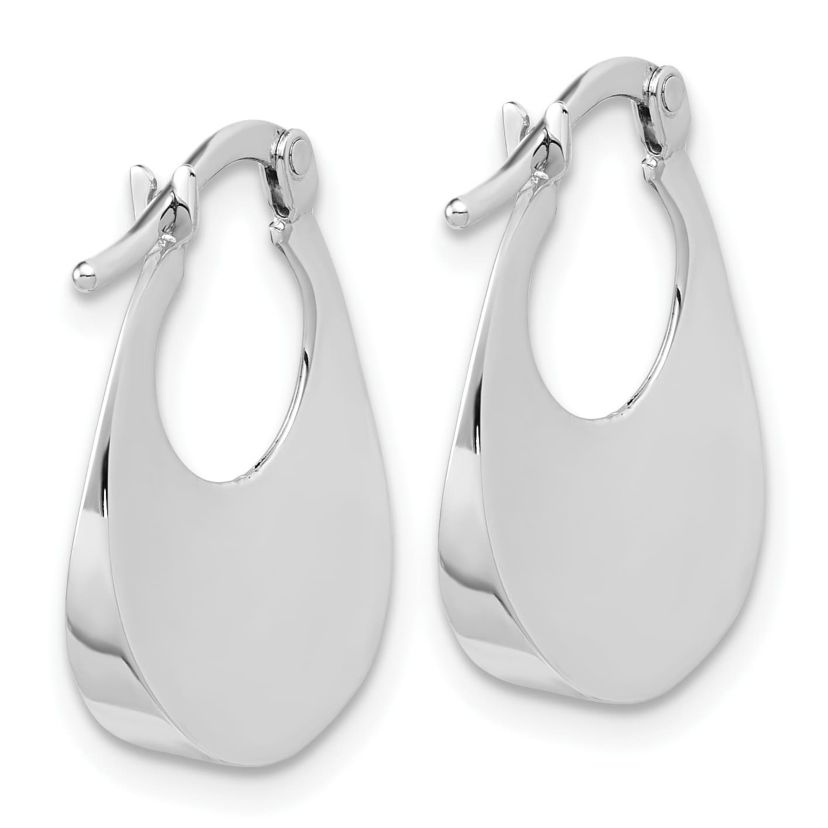 14K Gold Polished Fancy Oval Hoop Earrings