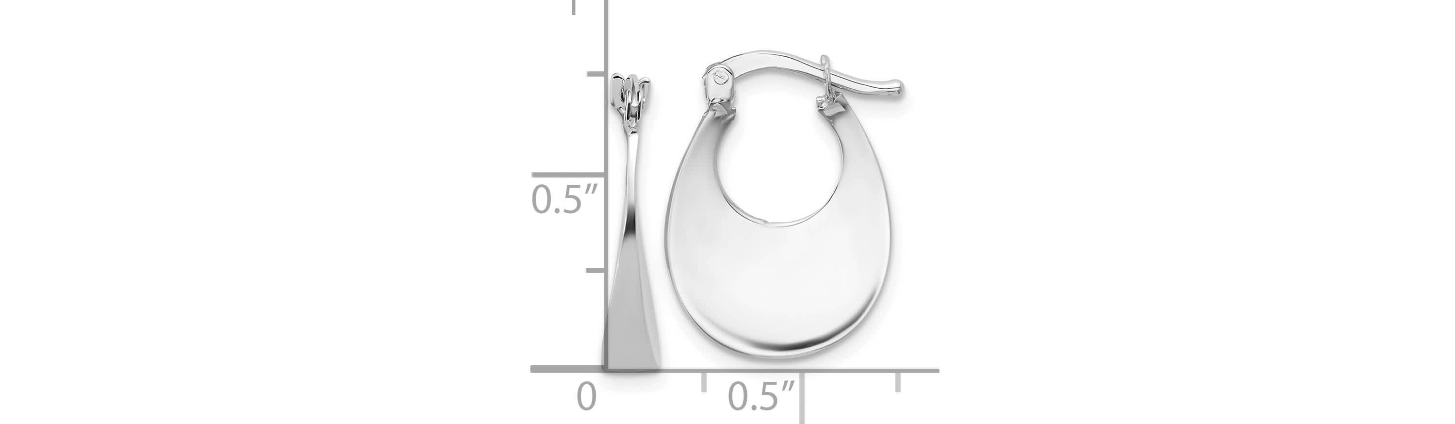 14K Gold Polished Fancy Oval Hoop Earrings