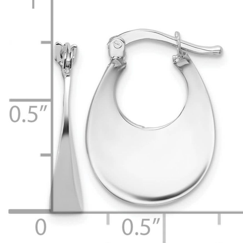 14K Gold Polished Fancy Oval Hoop Earrings