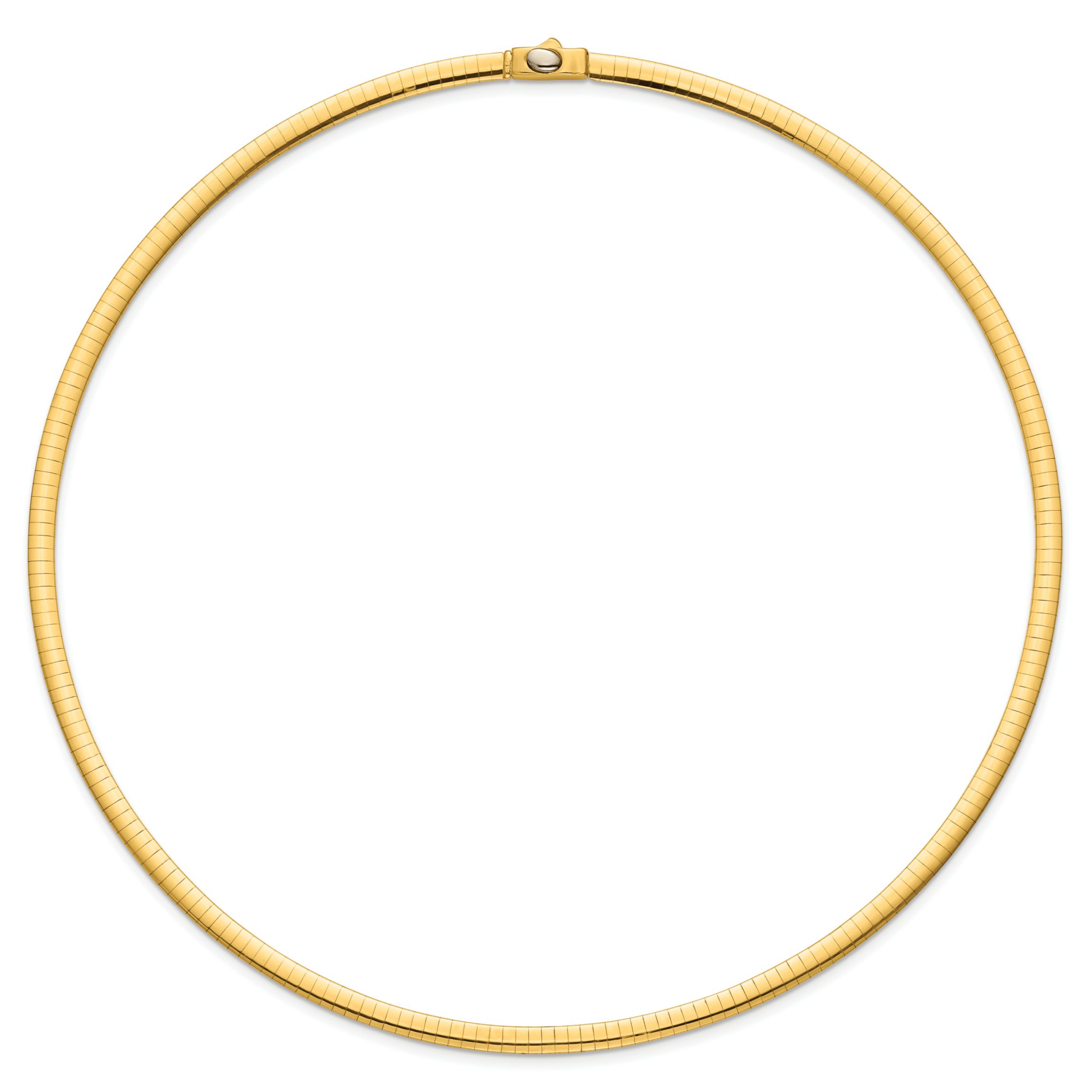 14K Yellow Gold Polished and Satin 4mm 18-inch Reversible Omega Necklace