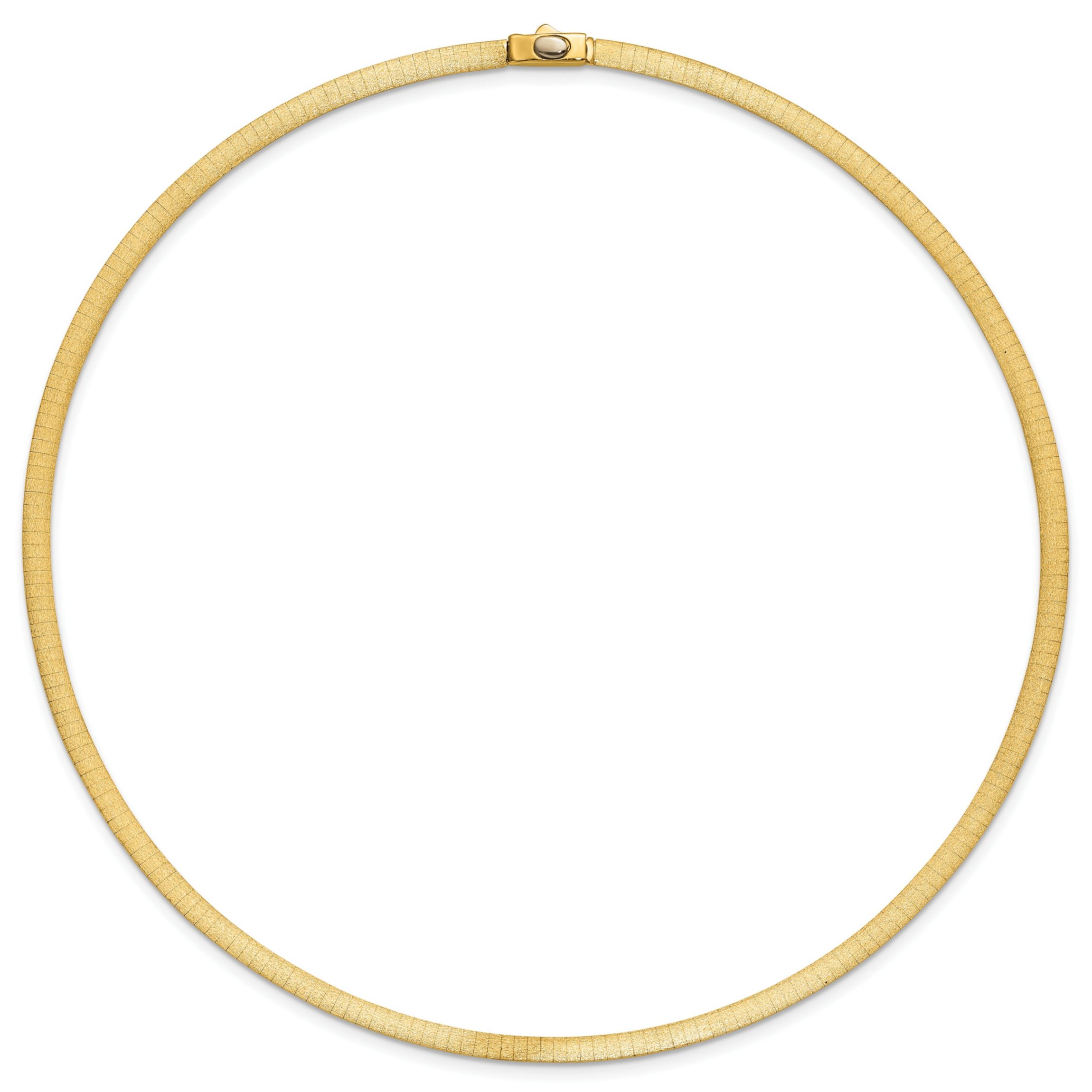 14K Yellow Gold Polished and Satin 4mm 18-inch Reversible Omega Necklace