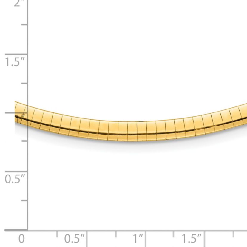 14K Yellow Gold Polished and Satin 4mm 18-inch Reversible Omega Necklace