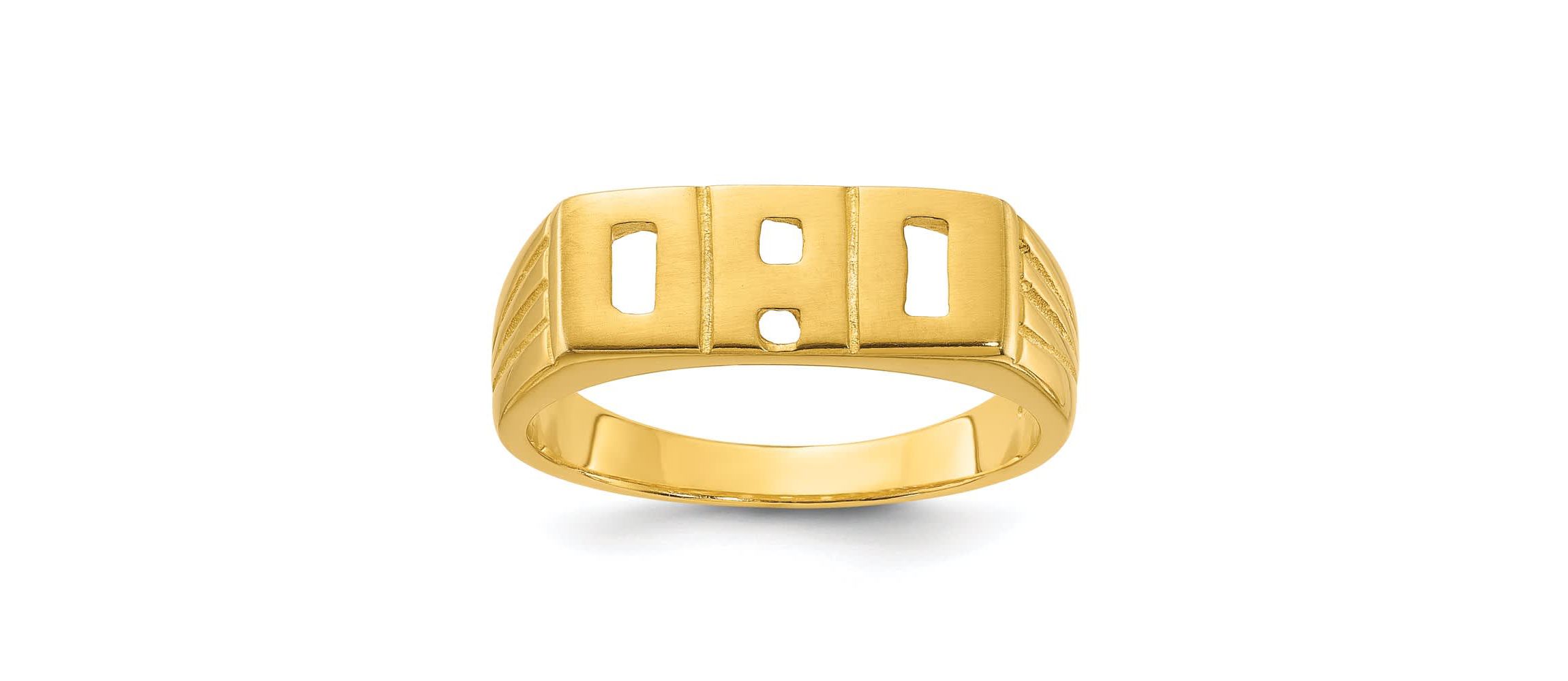 Sterling Silver Gold-tone Polished DAD Ring