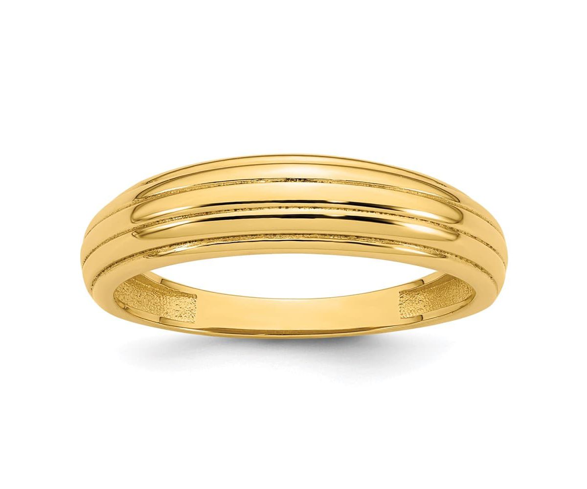Belk & Co. 14K Yellow Gold Polished Grooved Graduated Ring | Belk