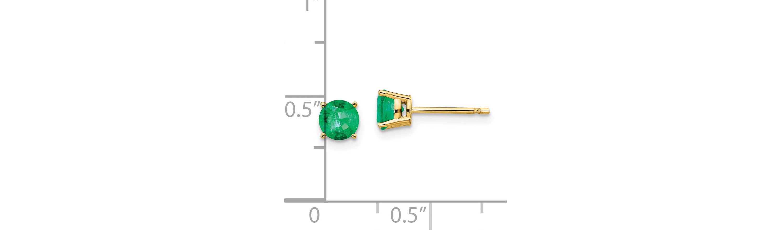 7/8 ct. t.w. Emerald Earrings in 14K Gold