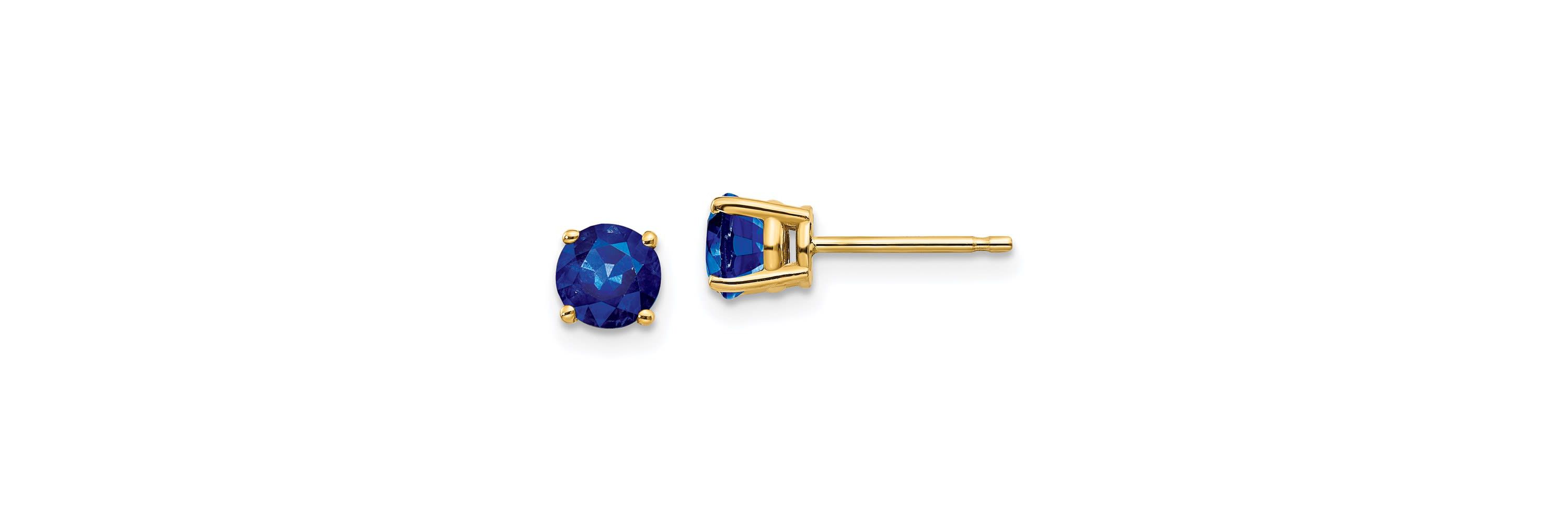 1.32 ct. t.w. Sapphire Post Earrings in 14K Gold