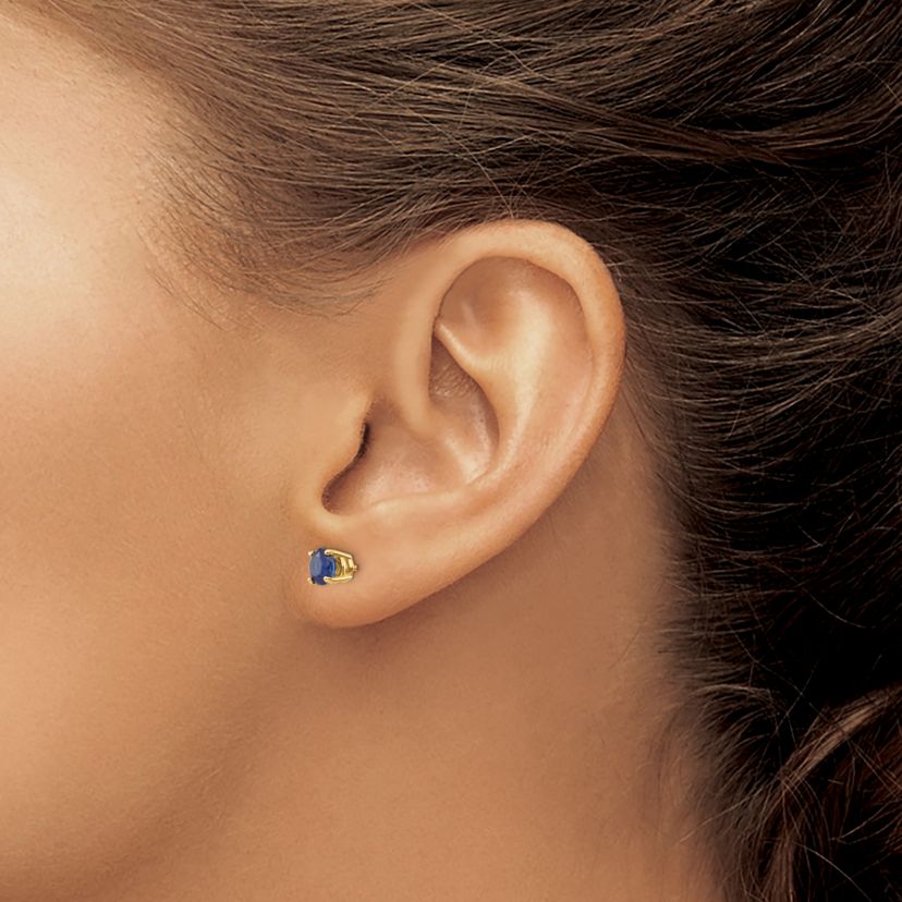 1.32 ct. t.w. Sapphire Post Earrings in 14K Gold