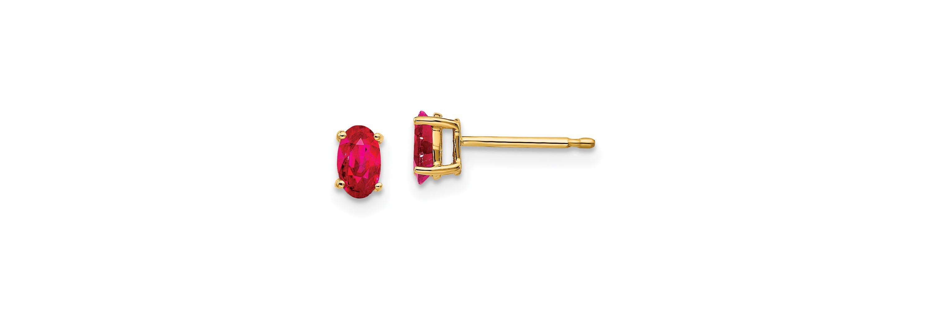 5/8 ct. t.w. Ruby Post Earrings in 14K Gold