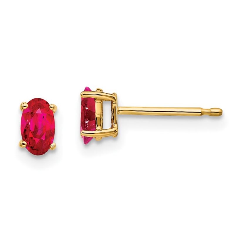 5/8 ct. t.w. Ruby Post Earrings in 14K Gold