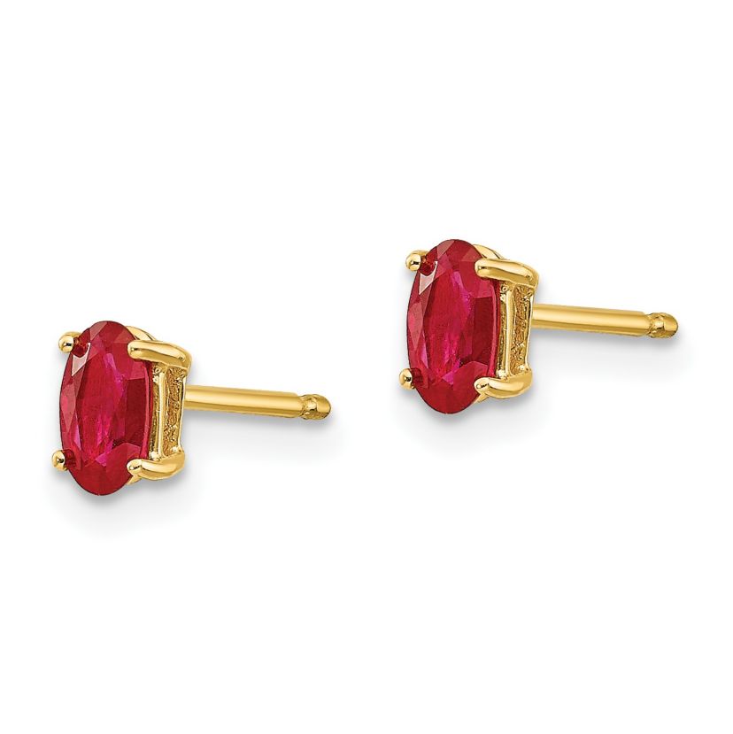 5/8 ct. t.w. Ruby Post Earrings in 14K Gold