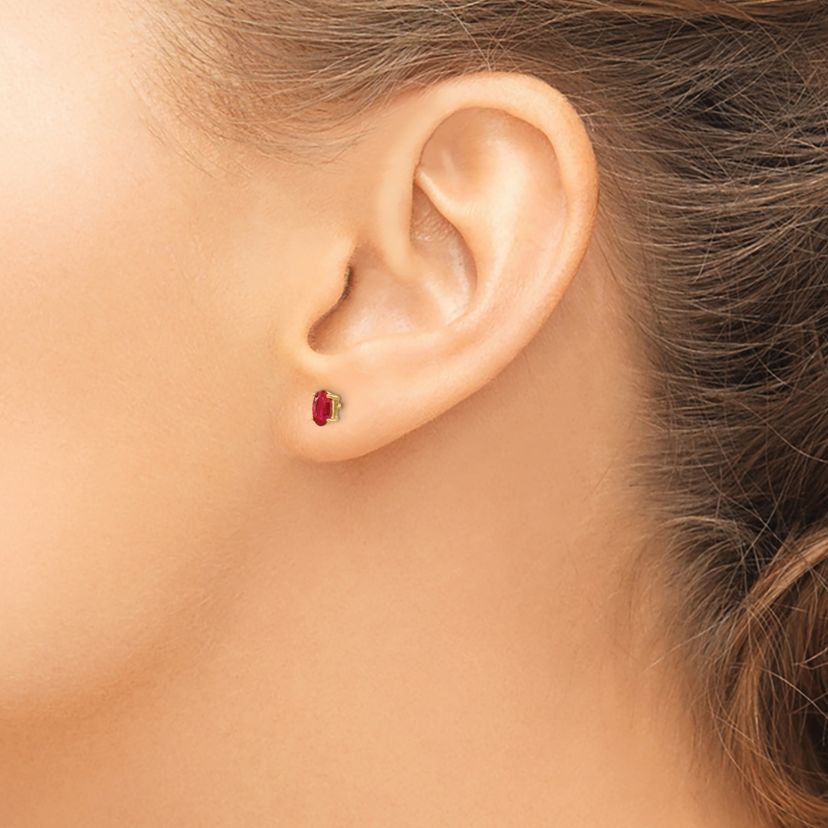 5/8 ct. t.w. Ruby Post Earrings in 14K Gold