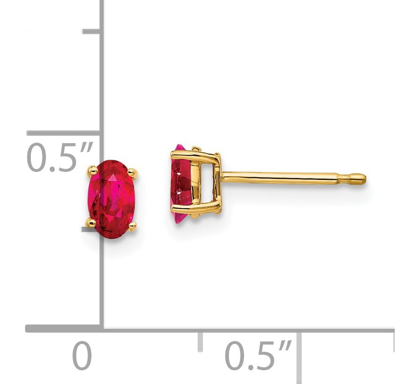5/8 ct. t.w. Ruby Post Earrings in 14K Gold