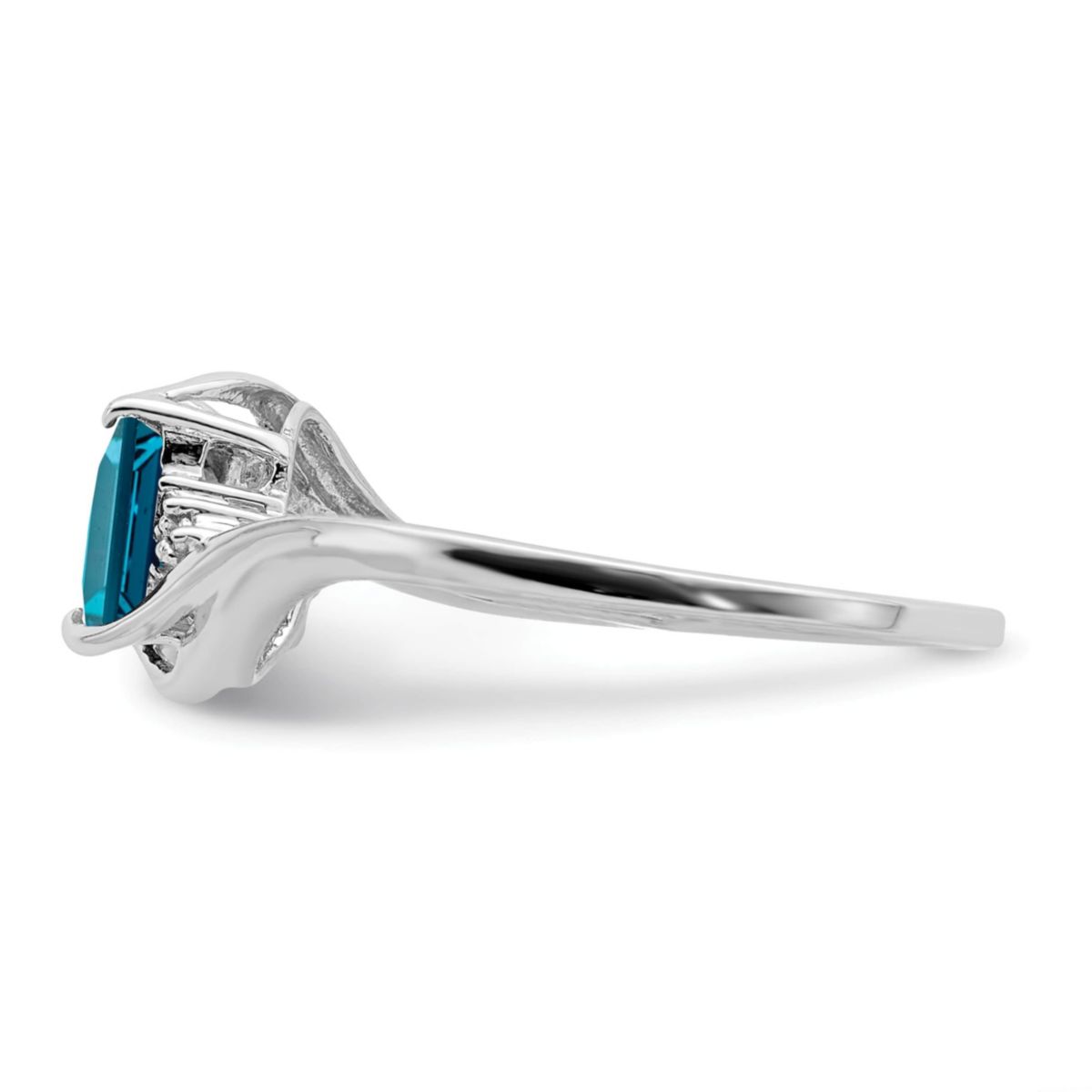 1.25 ct. t.w. London Blue Topaz and Diamond Accent Ring in Rhodium-plated Sterling Silver