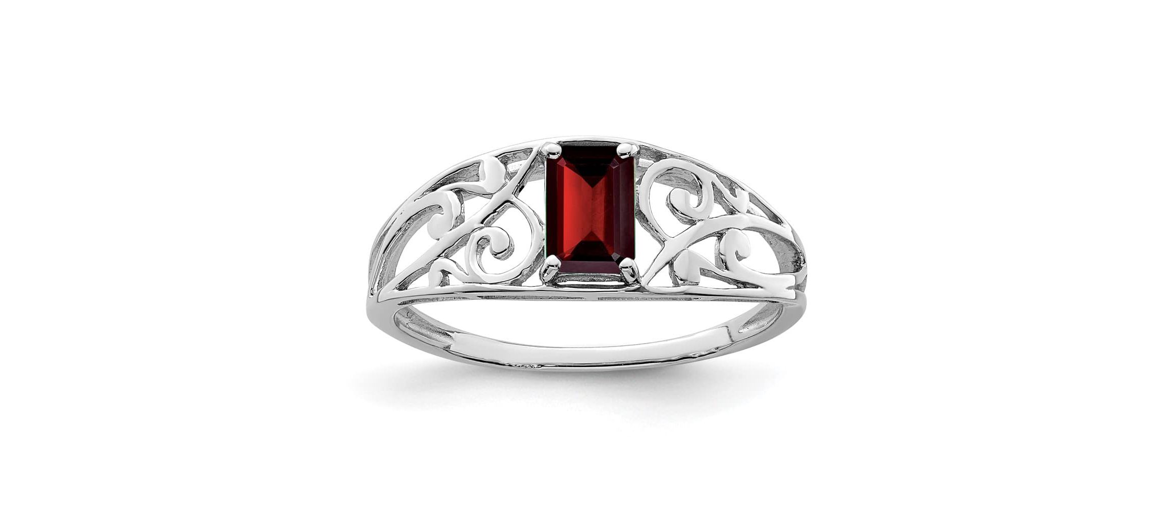 5/8 ct. t.w. Garnet Ring in Rhodium-plated Sterling Silver