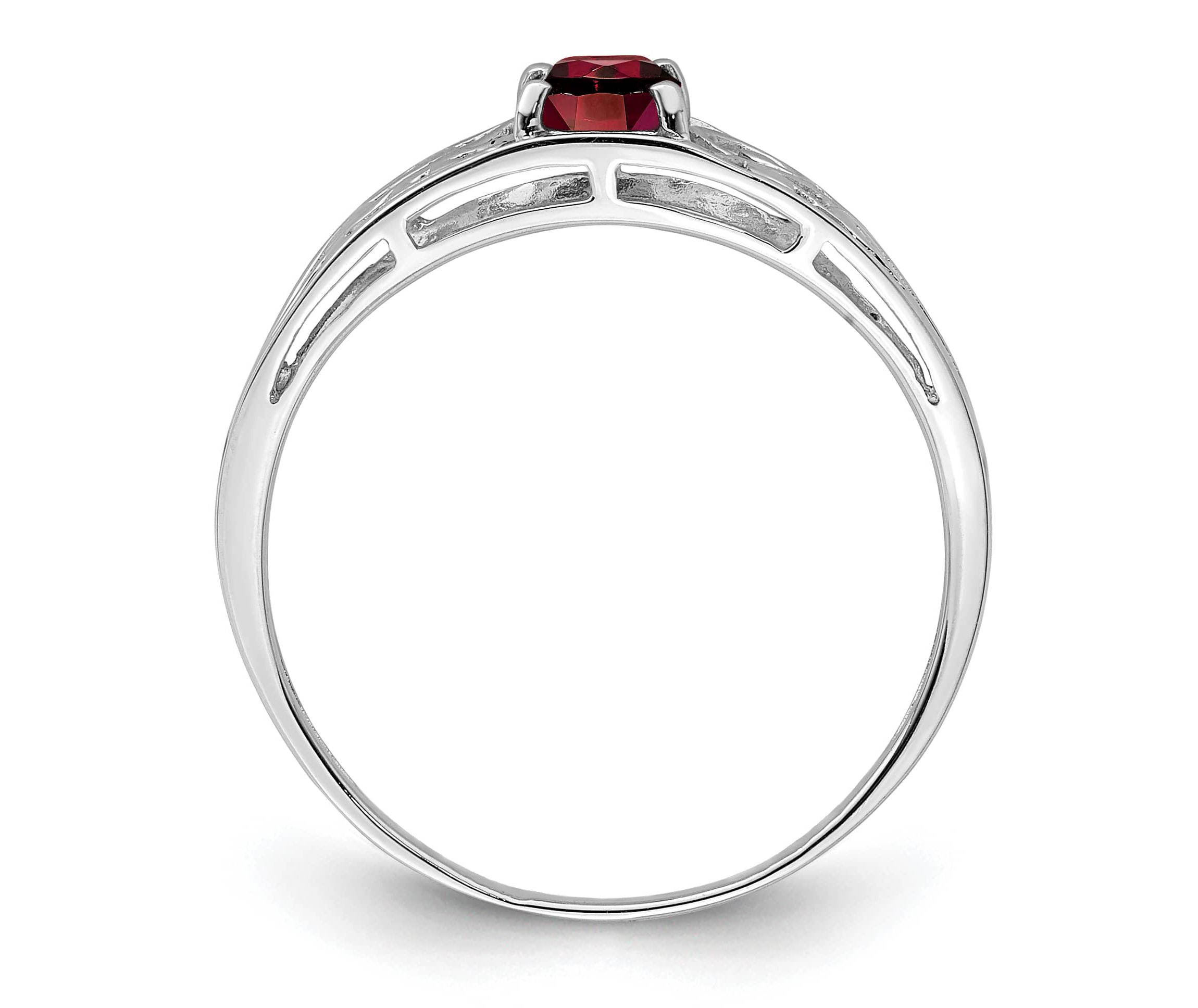 5/8 ct. t.w. Garnet Ring in Rhodium-plated Sterling Silver