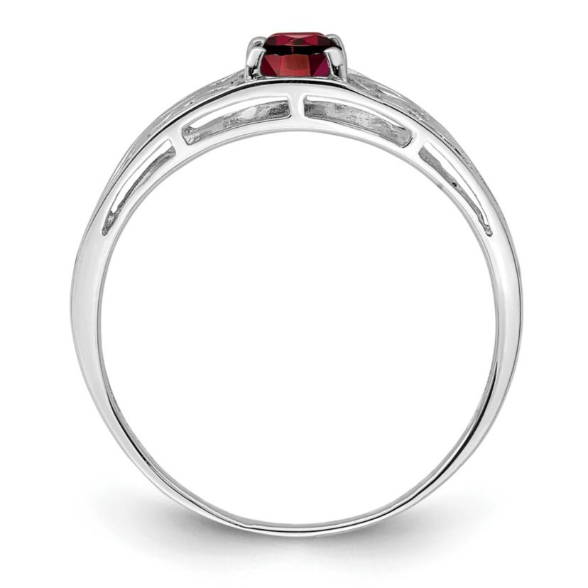 5/8 ct. t.w. Garnet Ring in Rhodium-plated Sterling Silver