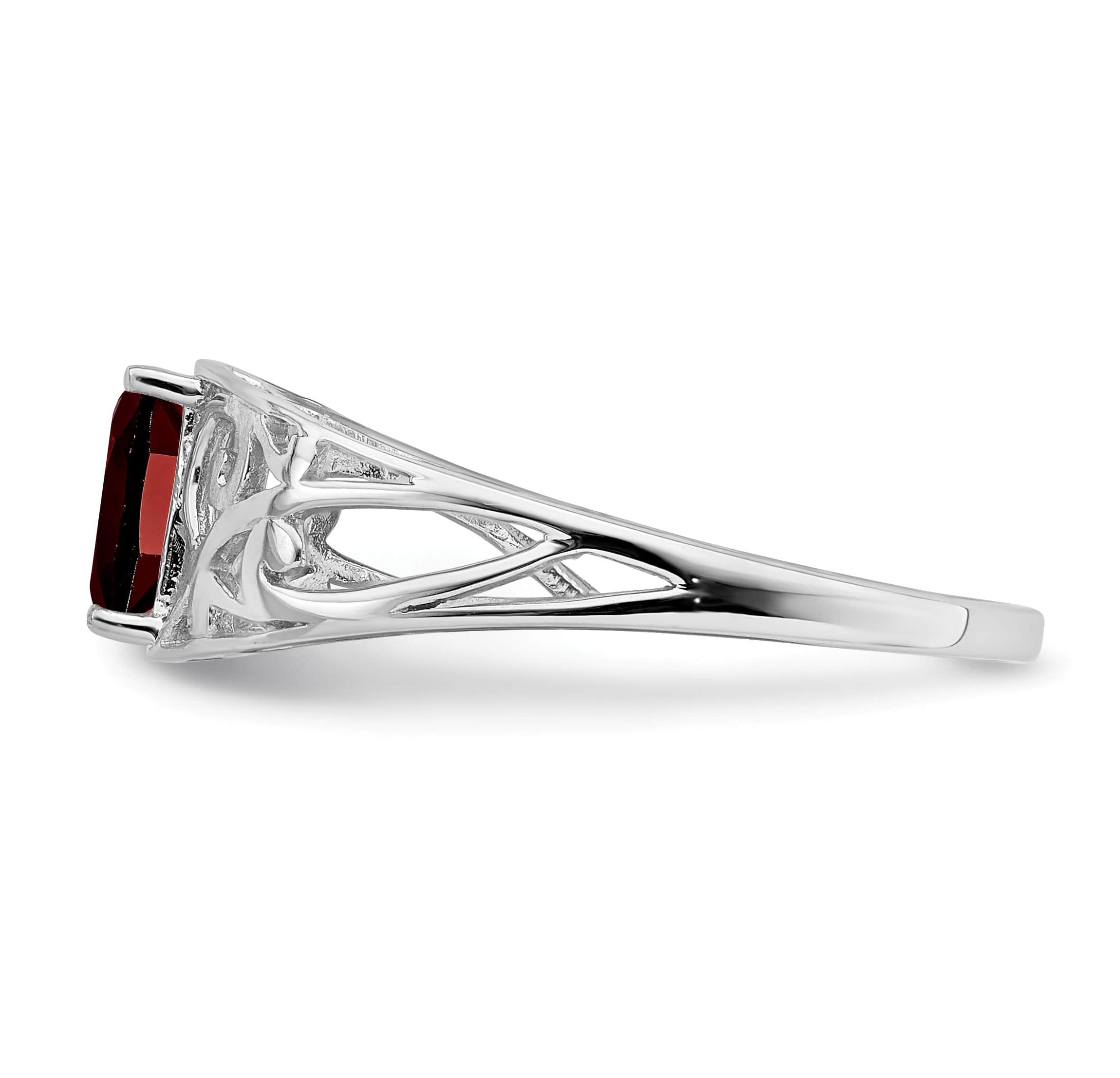 5/8 ct. t.w. Garnet Ring in Rhodium-plated Sterling Silver