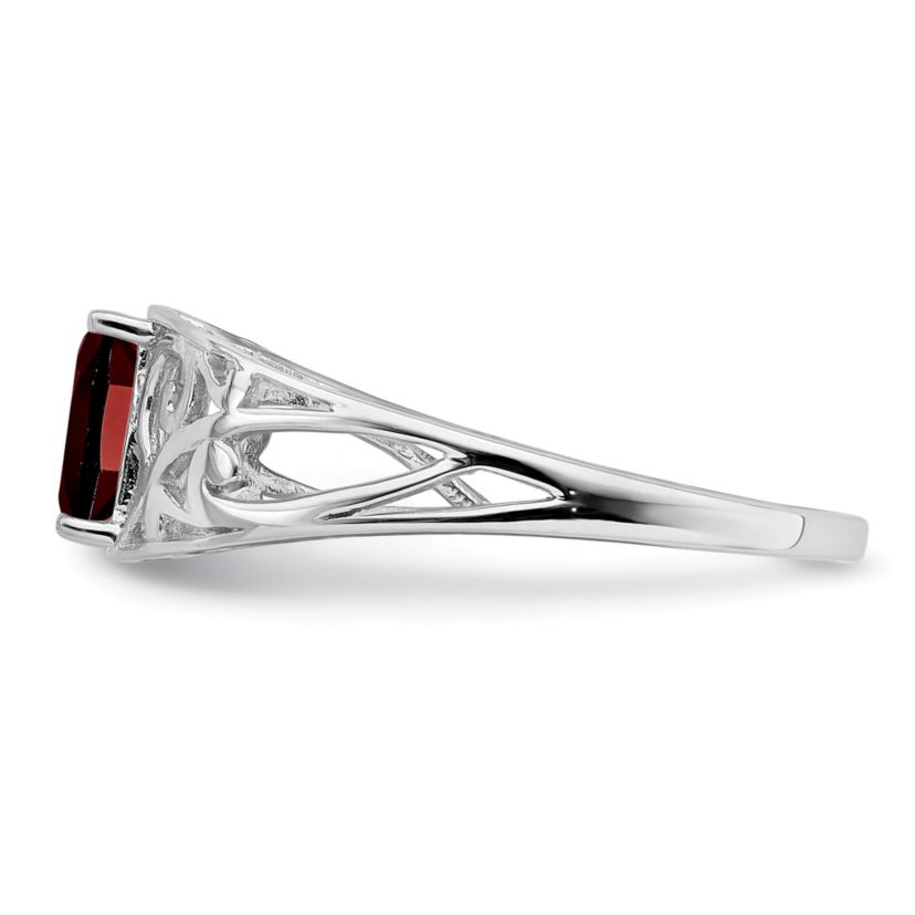 5/8 ct. t.w. Garnet Ring in Rhodium-plated Sterling Silver