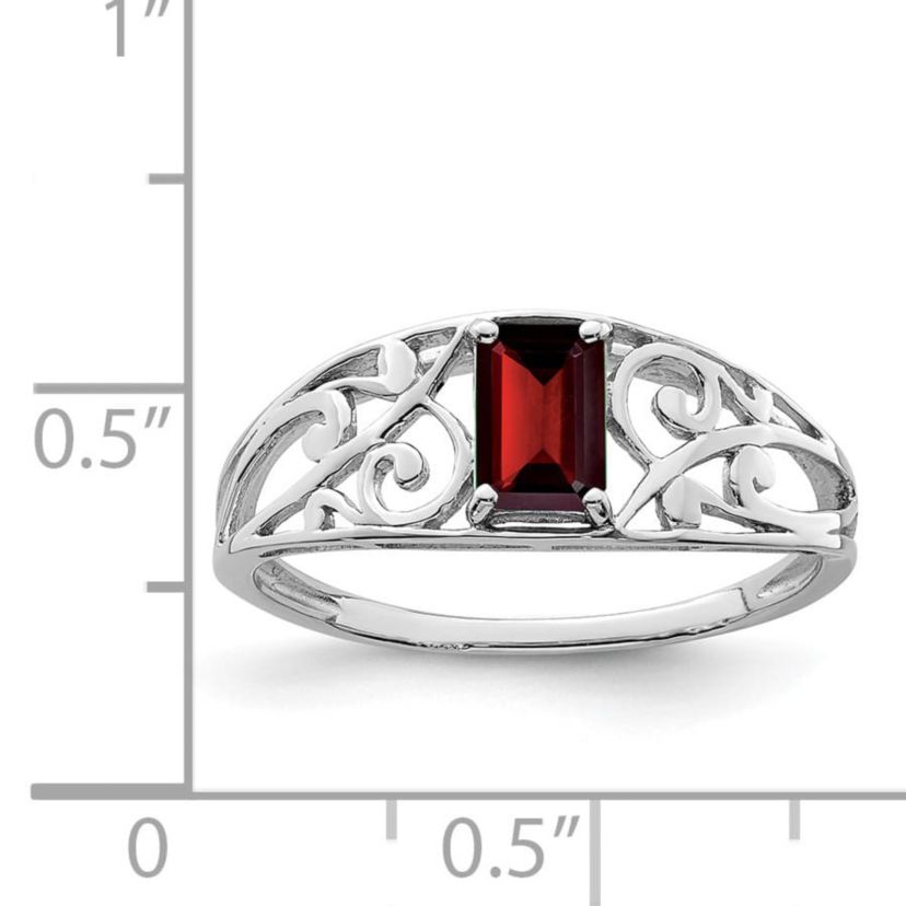 5/8 ct. t.w. Garnet Ring in Rhodium-plated Sterling Silver