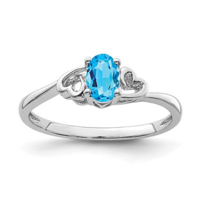 Belk & Co 1/2 ct. t.w. Light Swiss Blue Topaz Ring in Rhodium-plated Sterling Silver