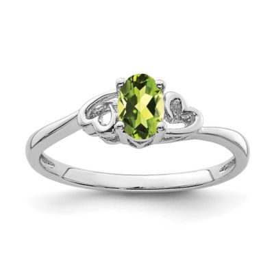Belk & Co 1/2 ct. t.w. Peridot Ring in Rhodium-plated Sterling Silver, Green, 6