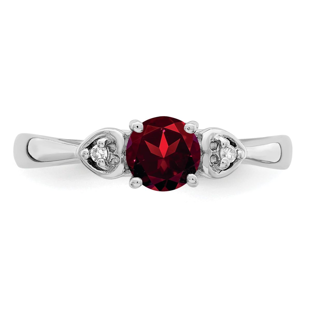 5/8 ct. t.w. Garnet and Diamond Accent Ring in Rhodium-plated Sterling Silver