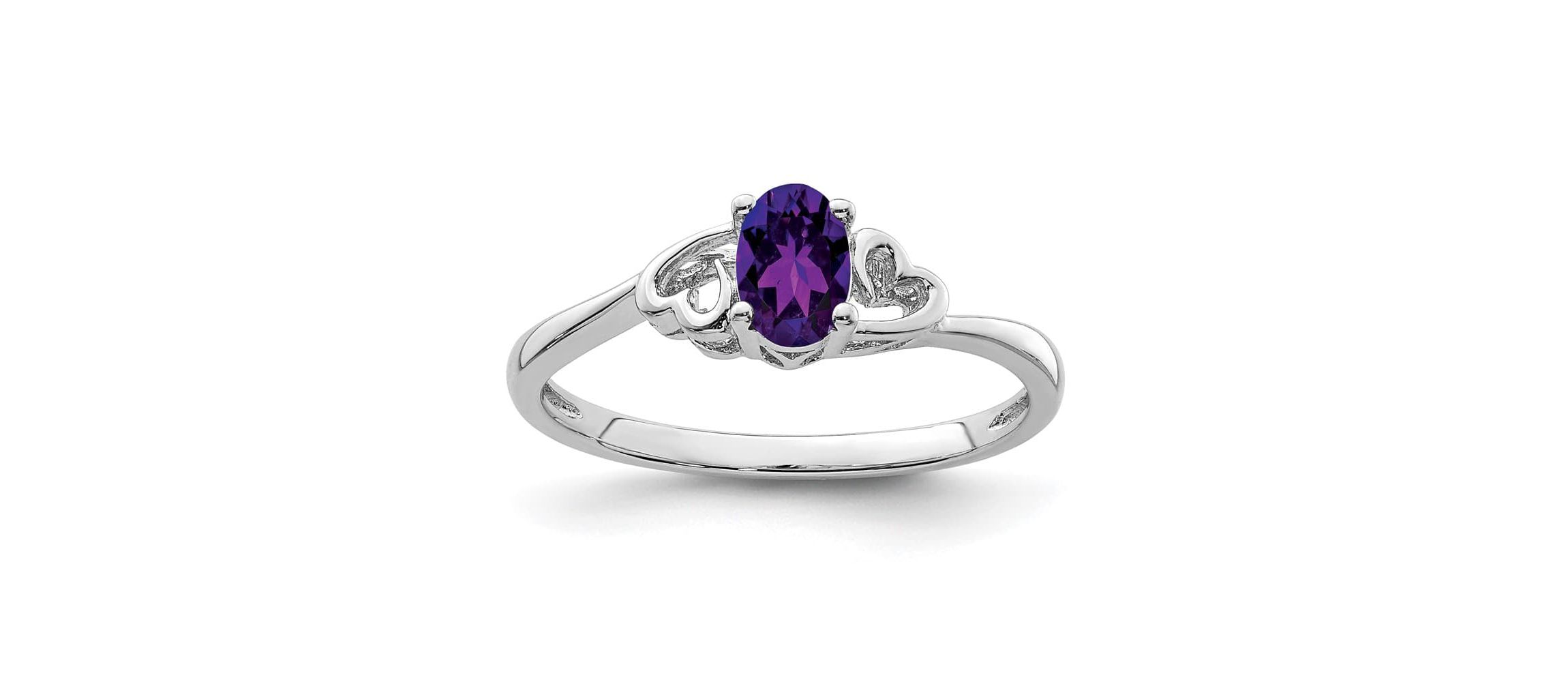 3/8 ct. t.w. Amethyst Ring in Rhodium-plated Sterling Silver