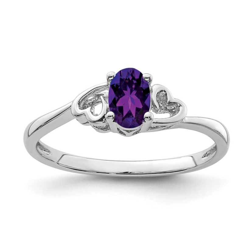 3/8 ct. t.w. Amethyst Ring in Rhodium-plated Sterling Silver