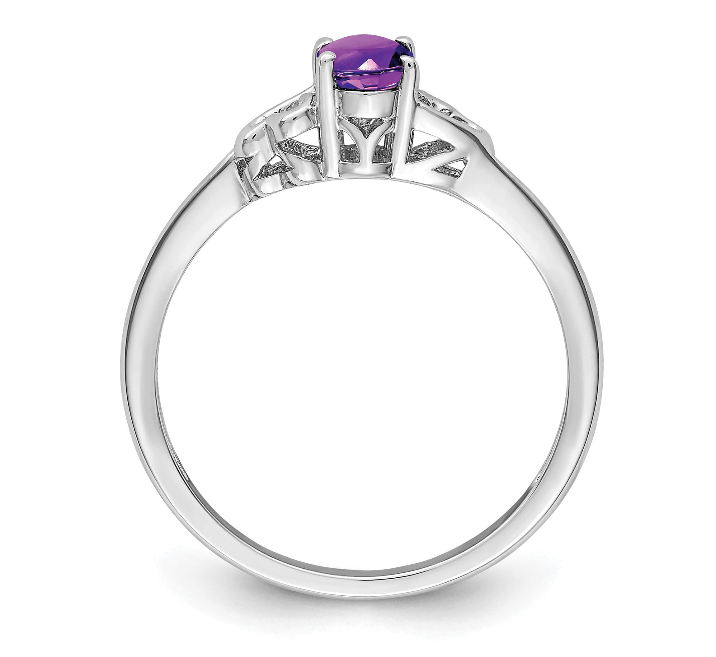 3/8 ct. t.w. Amethyst Ring in Rhodium-plated Sterling Silver