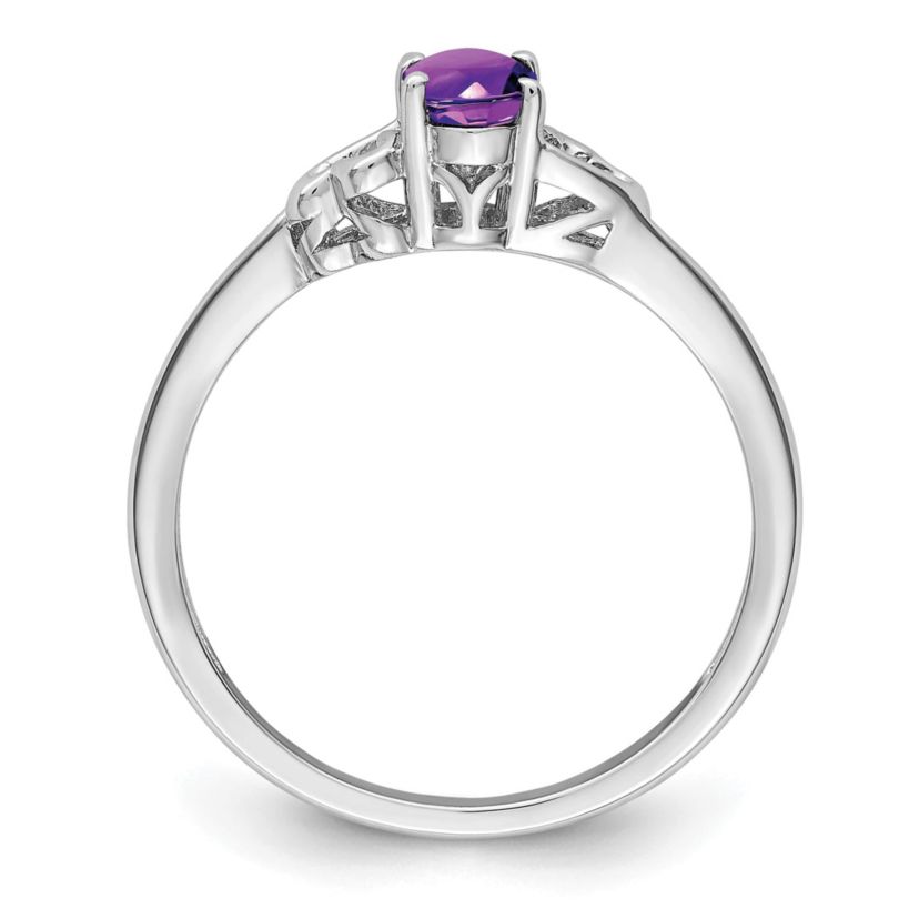 3/8 ct. t.w. Amethyst Ring in Rhodium-plated Sterling Silver