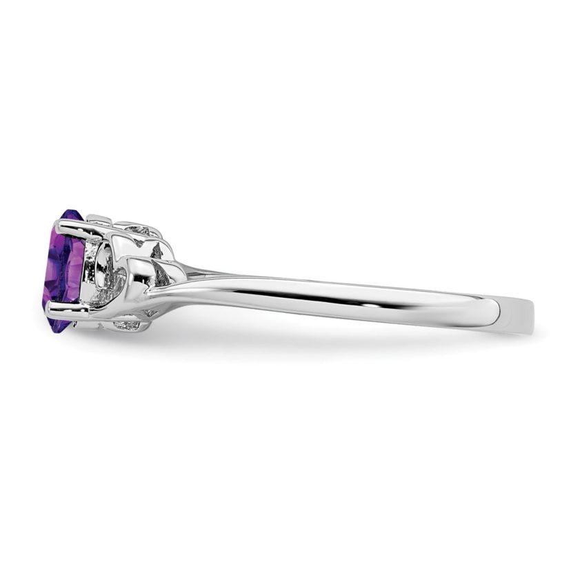3/8 ct. t.w. Amethyst Ring in Rhodium-plated Sterling Silver