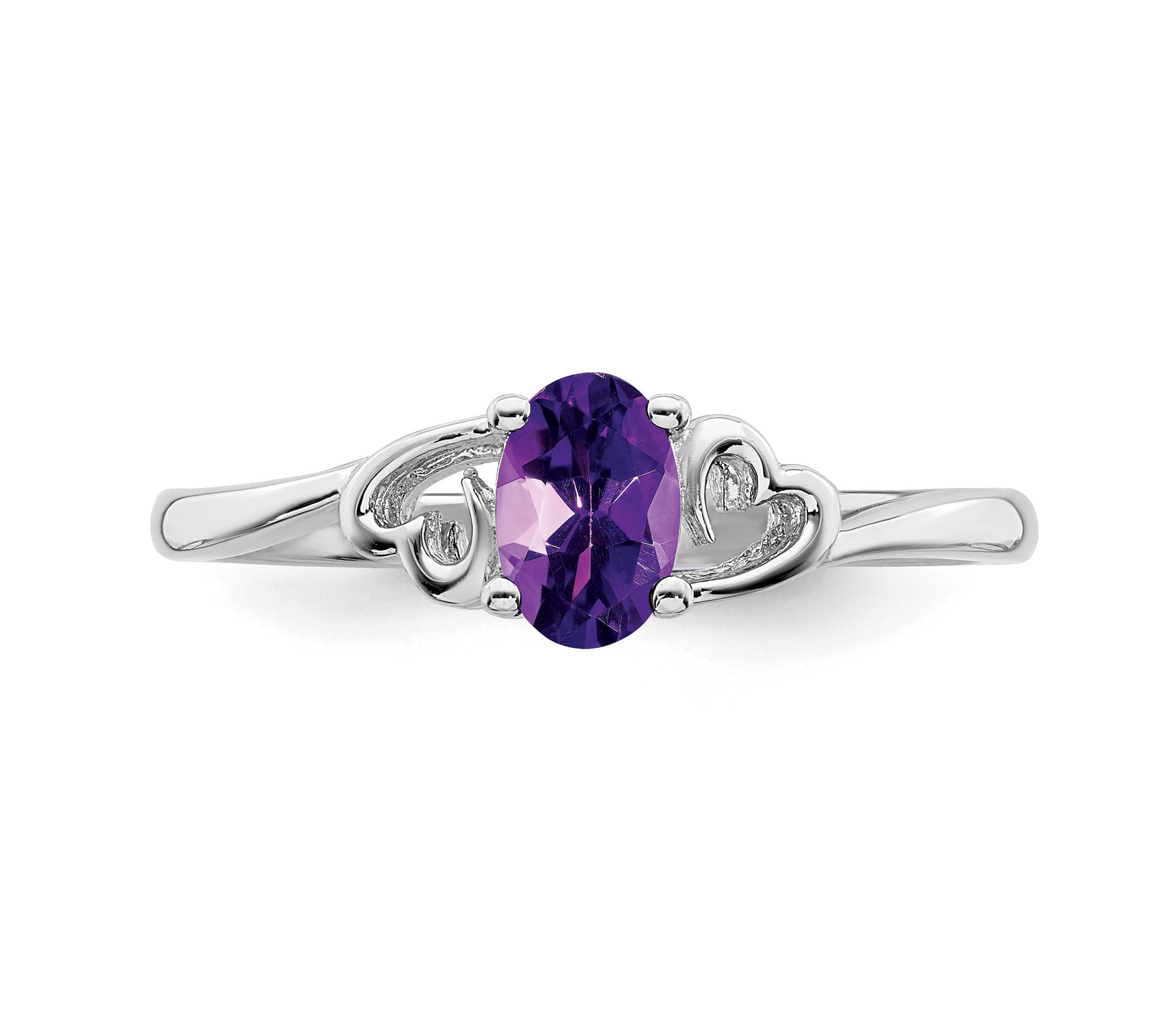3/8 ct. t.w. Amethyst Ring in Rhodium-plated Sterling Silver