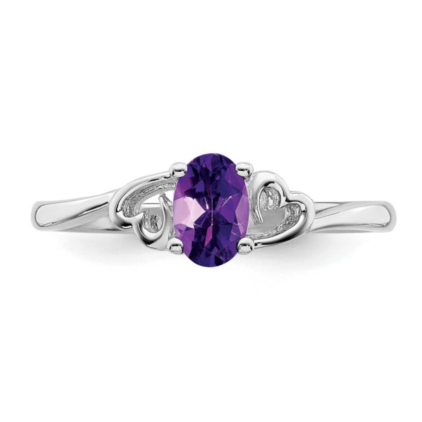 3/8 ct. t.w. Amethyst Ring in Rhodium-plated Sterling Silver