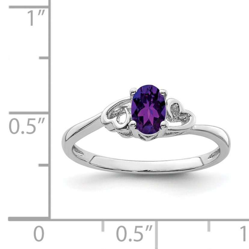 3/8 ct. t.w. Amethyst Ring in Rhodium-plated Sterling Silver