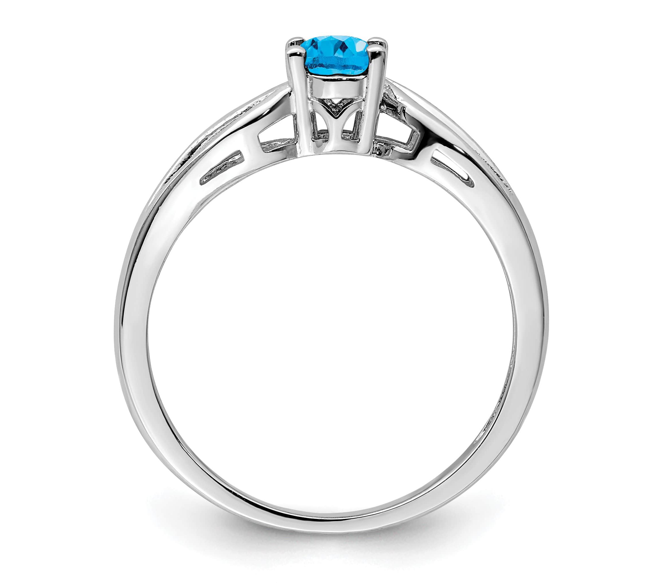 1/2 ct. t.w. Light Swiss Blue Topaz Ring in Rhodium-plated Sterling Silver