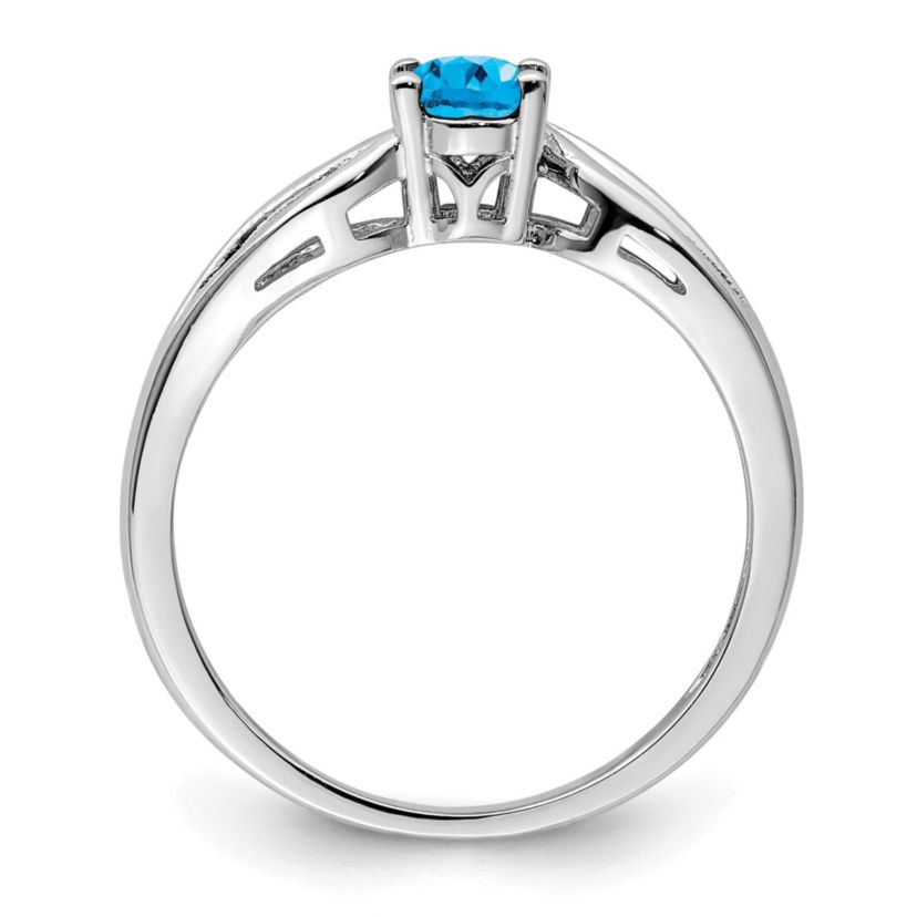 1/2 ct. t.w. Light Swiss Blue Topaz Ring in Rhodium-plated Sterling Silver