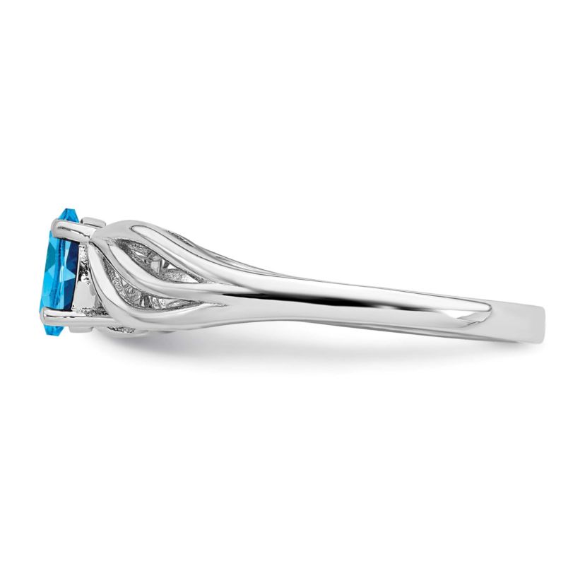 1/2 ct. t.w. Light Swiss Blue Topaz Ring in Rhodium-plated Sterling Silver