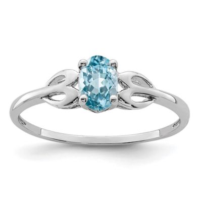 Belk & Co 1/2 ct. t.w. Light Swiss Blue Topaz Ring in Rhodium-plated Sterling Silver, 5