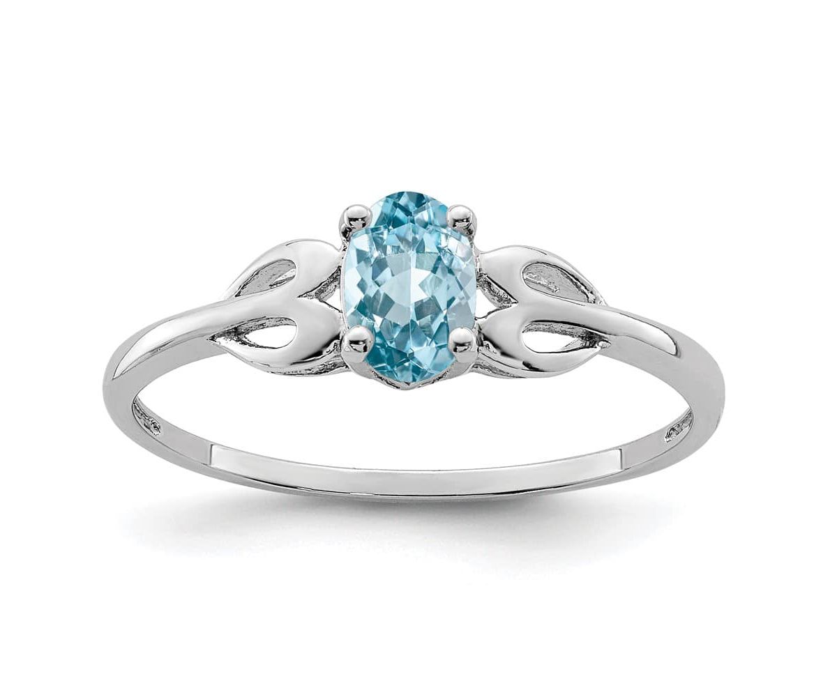 1/2 ct. t.w. Light Swiss Blue Topaz Ring in Rhodium-plated Sterling Silver