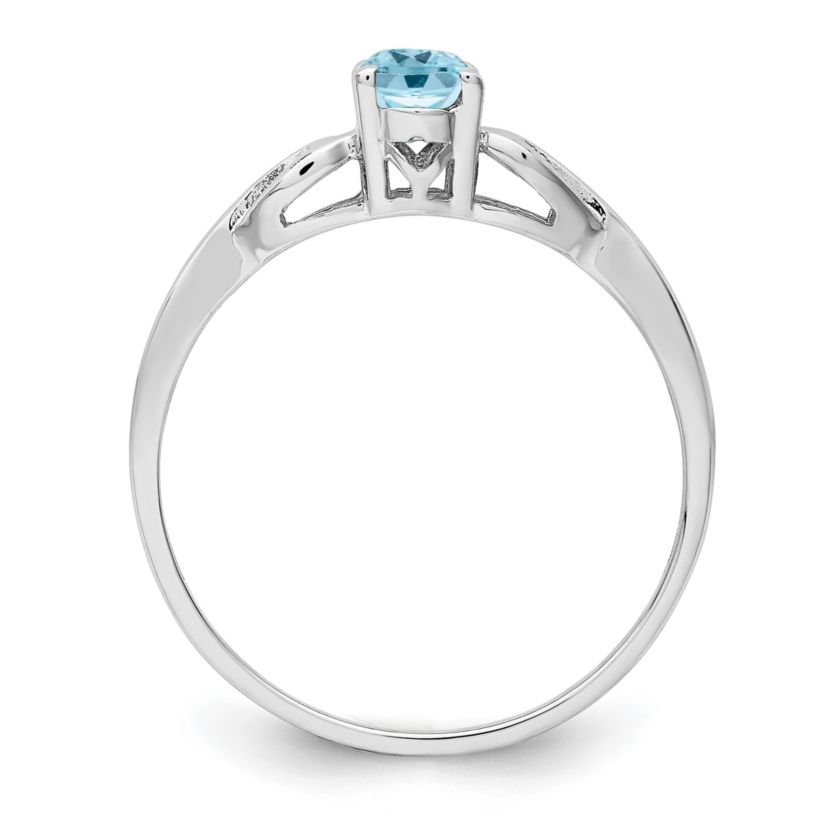 1/2 ct. t.w. Light Swiss Blue Topaz Ring in Rhodium-plated Sterling Silver