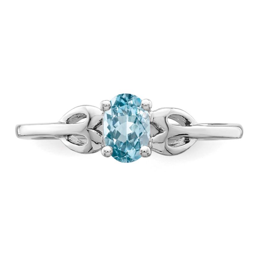 1/2 ct. t.w. Light Swiss Blue Topaz Ring in Rhodium-plated Sterling Silver