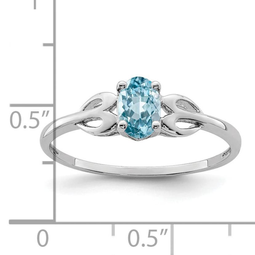 1/2 ct. t.w. Light Swiss Blue Topaz Ring in Rhodium-plated Sterling Silver