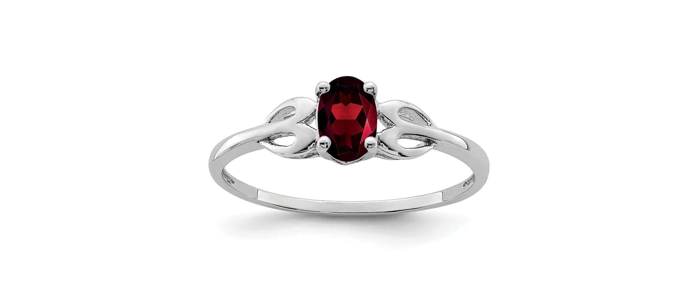 5/8 ct. t.w. Garnet Ring in Rhodium-plated Sterling Silver